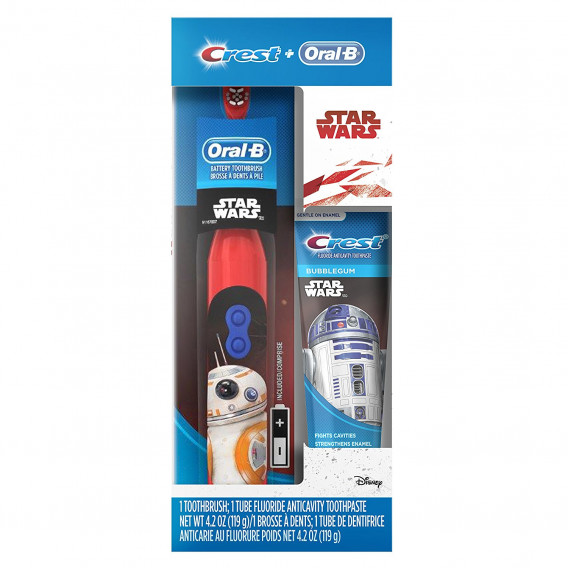 Detská elektrická zubná kefka so zubnou pastou Crest STAR WARS