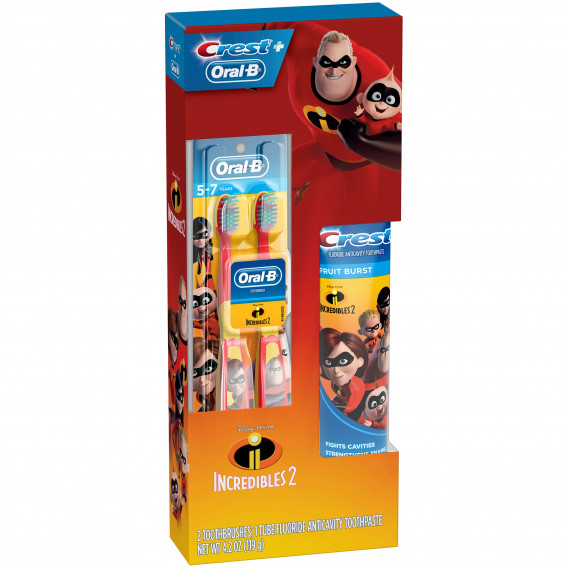 Detské zubné kefky so zubnou pastou Disney Pixar Incredibles 2