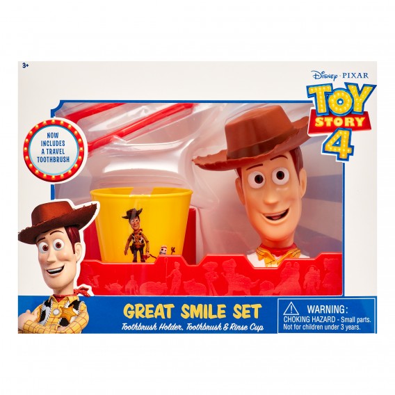 Stojan a pohárik so skladacou zubnou kefkou TOY STORY