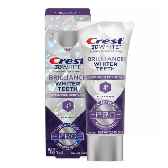 Bieliaca zubná pasta Crest 3D White BRILLIANCE PRO 4% Hydrogen Peroxide
