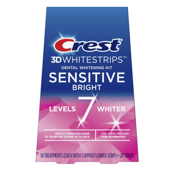 Bieliace pásiky na citlivé zuby Crest 3D 3D Whitestrips SENSITIVE Bright