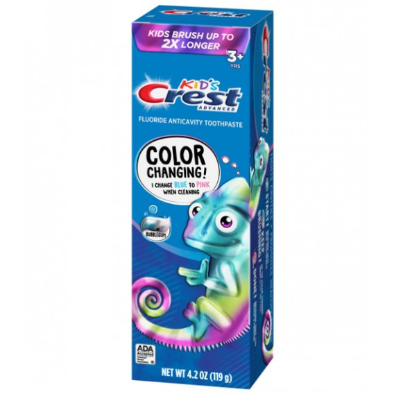 Zubná pasta pre deti Crest Advanced COLOR CHANGING Bubble Gum 3+